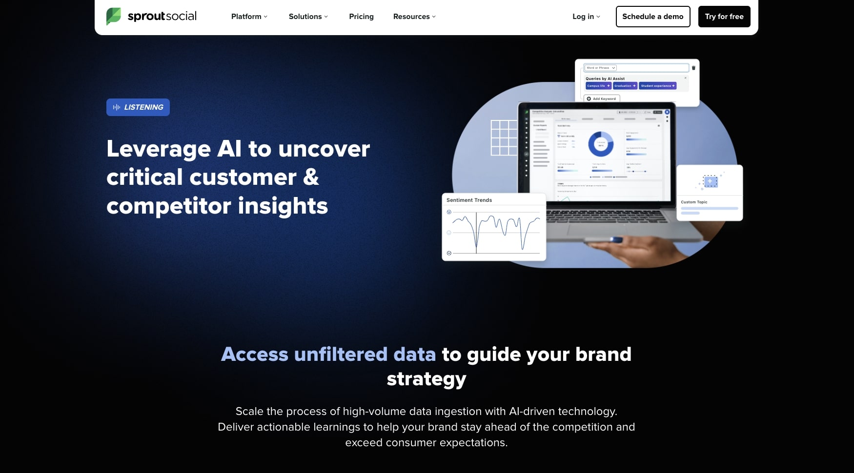 Sprout Social listening tool