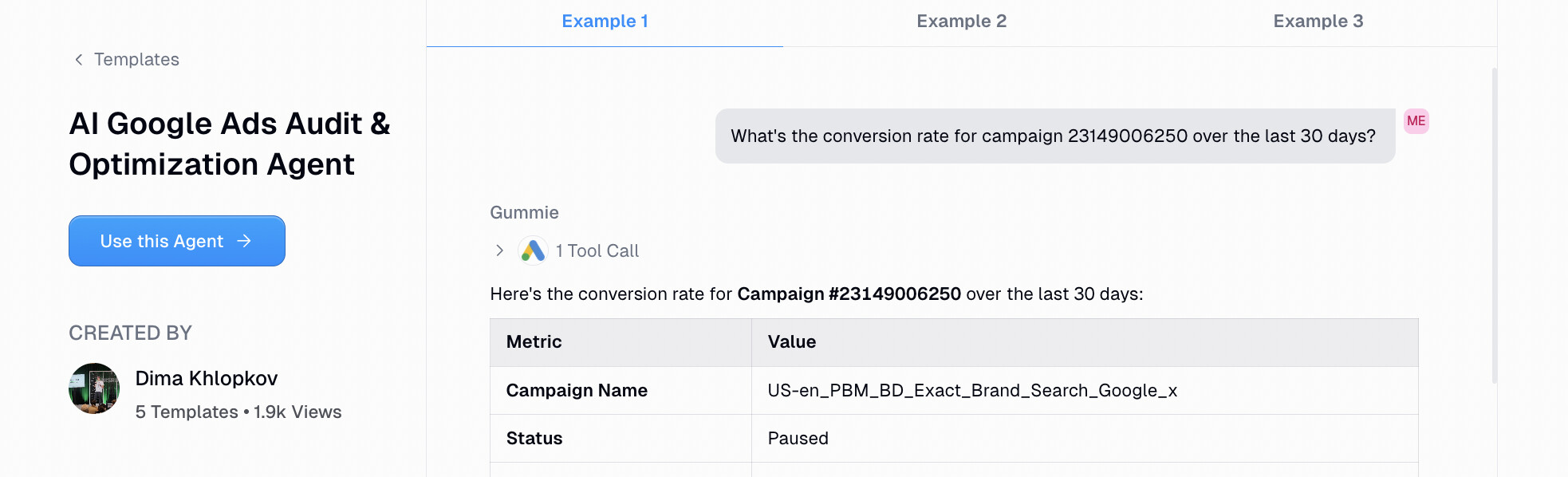 Google ads audit workflow