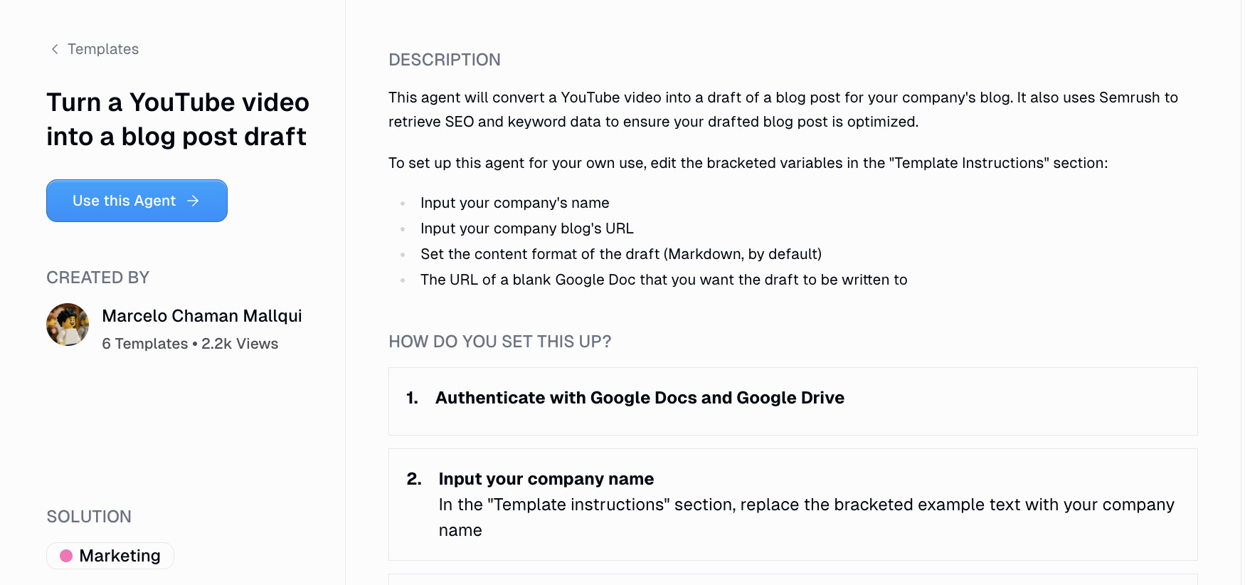YouTube to blog post