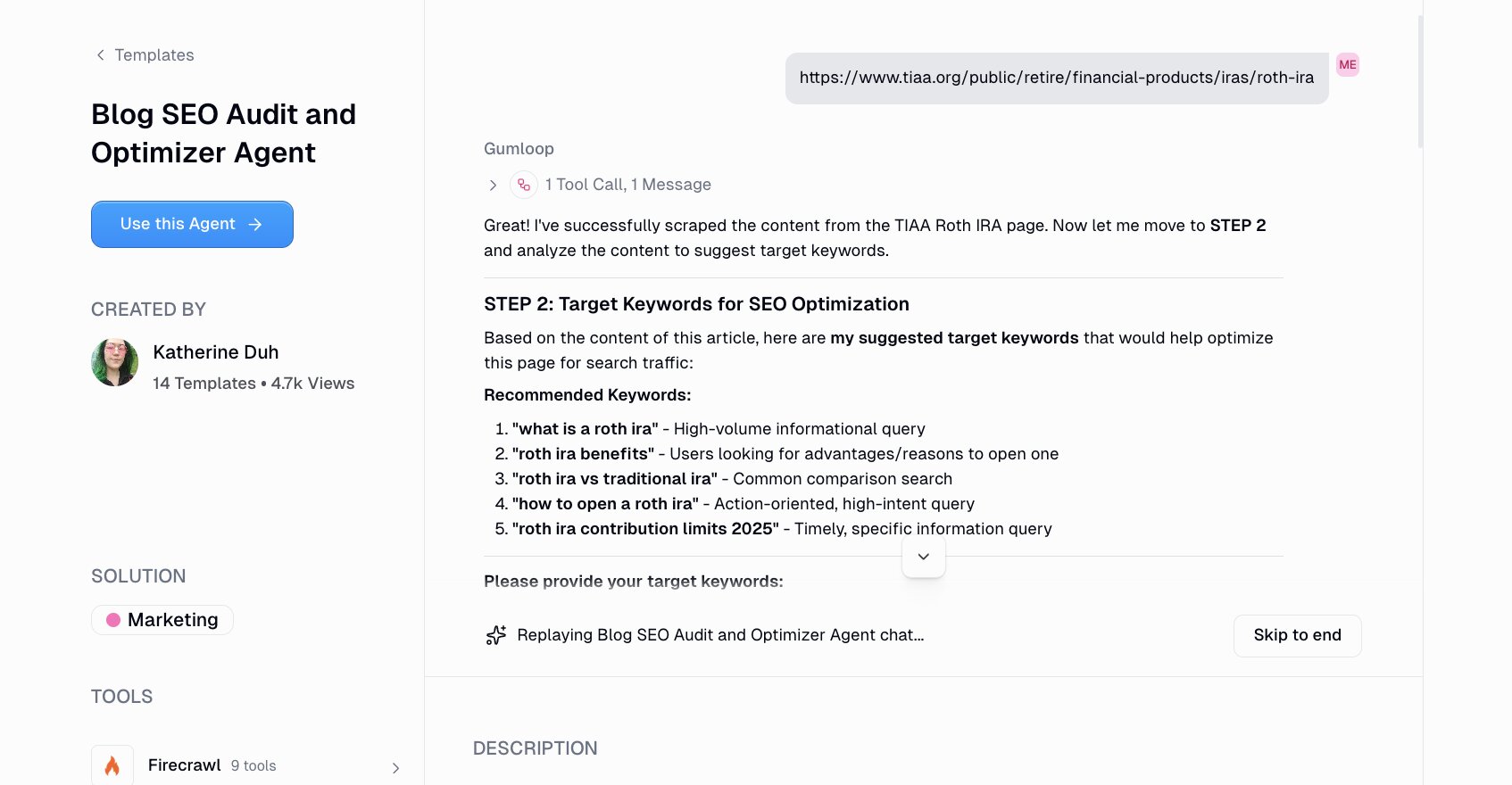 SEO blog optimizer agent