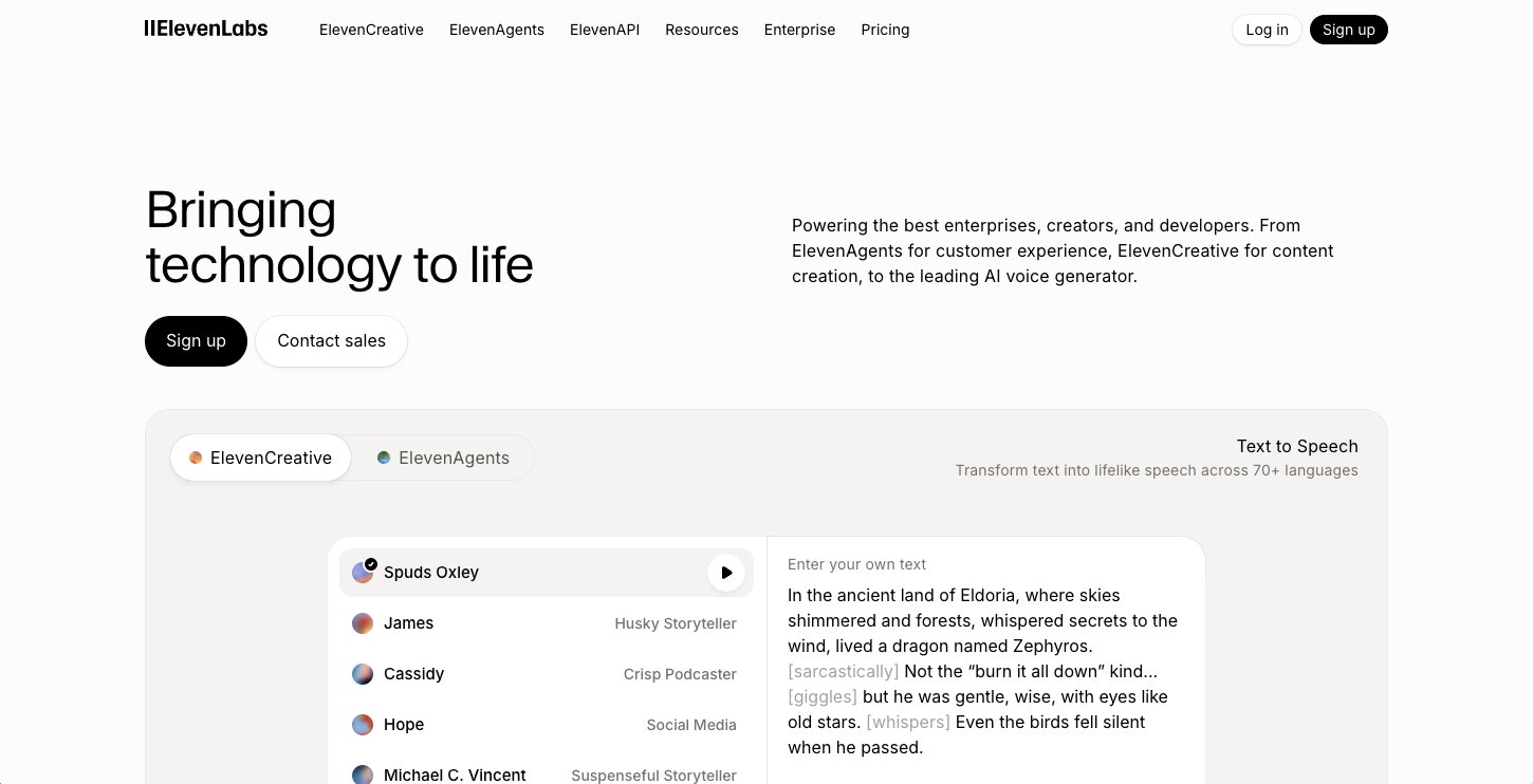ElevenLabs AI voice app
